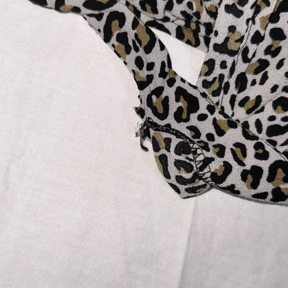 Y2K‎ Leopard Print Wrap Skirt Tan Good Animal Midi Womens Size Small
